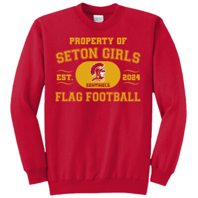 Property of Seton Girls Flag Football Crewneck Thumbnail