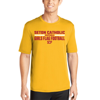 Seton Catholic Sentinels Gold Girls Flag Football Dri-fit T-shirt  Thumbnail